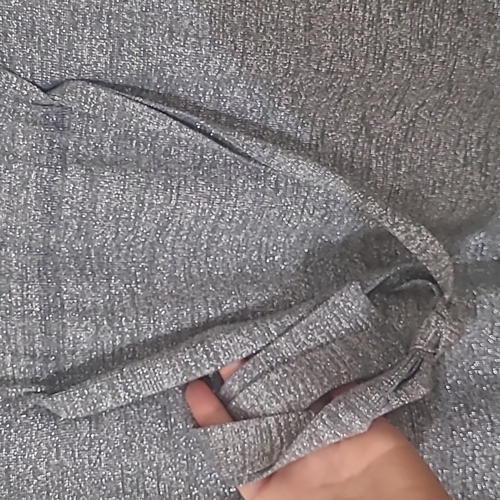 CACHE Shimmering Gray Cardigan with Metallic Accents Size M - Picture 13 of 13